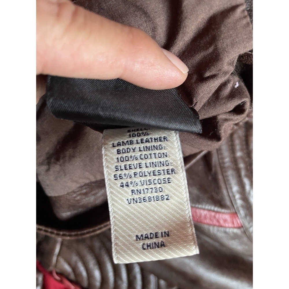 Jean Paul Gaultier Brown and Red Leather Jacket - Picture 8 of 8
